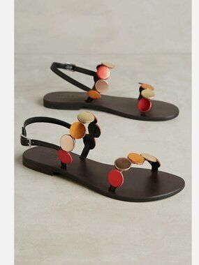 NEW Anthropologie Coral Blue Metallic Sandal size 10 MSRP: $100